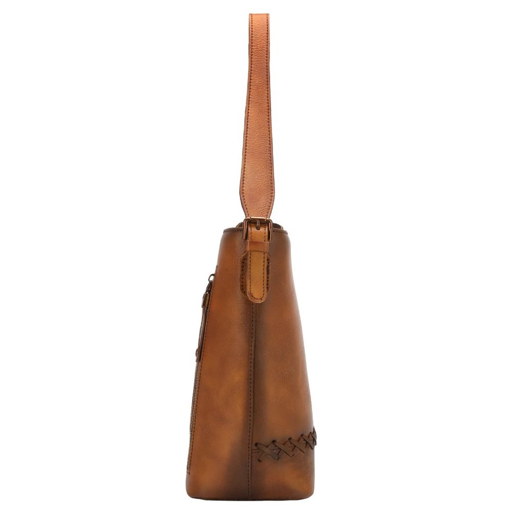 NIB Montana West Genuine Leather Collection Concealed Carry Hobo in Brown - Picture 3 of 7